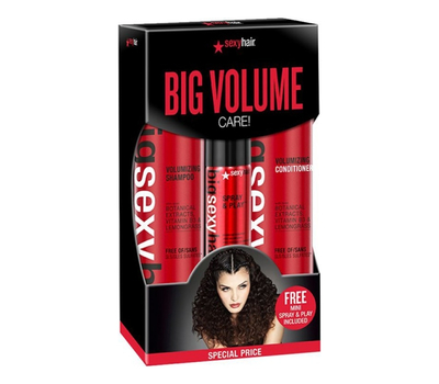 Набор для придания объема волосам (шампунь, кондиционер, спрей) Sexy Hair Big Volume Care 198408